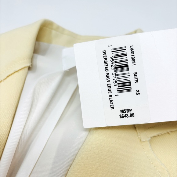 NWT FRAME Oversized Raw Edge Blazer in Butter - Picture 8 of 10